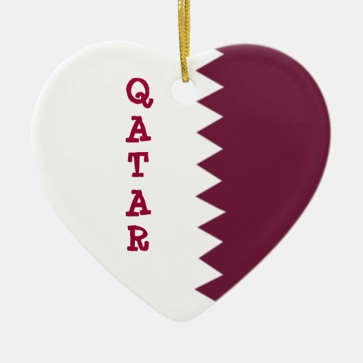 Vlag van Qatar Keramisch Ornament (Voorkant)