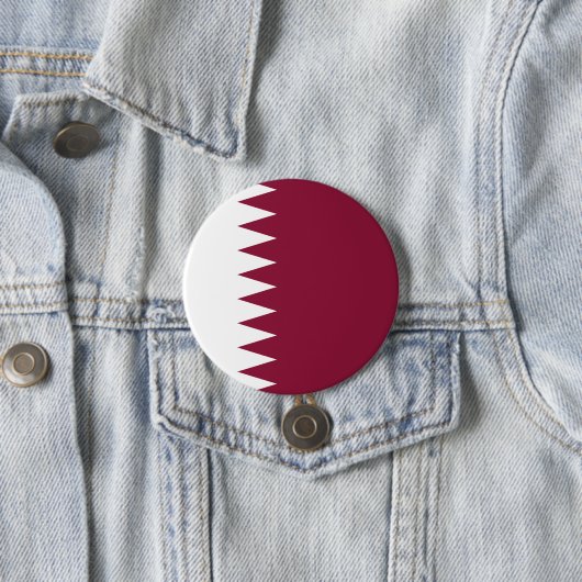Vlag van Qatar Ronde Button 7,6 Cm (In situ)