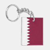Vlag van Qatar Sleutelhanger (Voorkant Links)