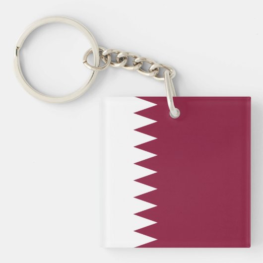 Vlag van Qatar Sleutelhanger (Voorkant)