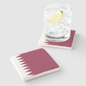 Vlag van Qatar Stenen Onderzetter (Zijkant)
