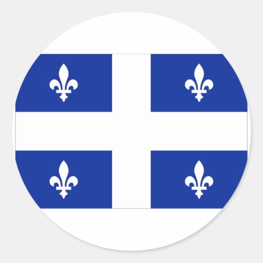 Vlag van Quebec, Canada Ronde Sticker (Voorkant)
