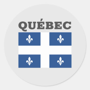 Vlag van Québec, Canada Ronde Sticker