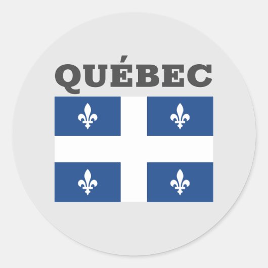 Vlag van Québec, Canada Ronde Sticker (Voorkant)