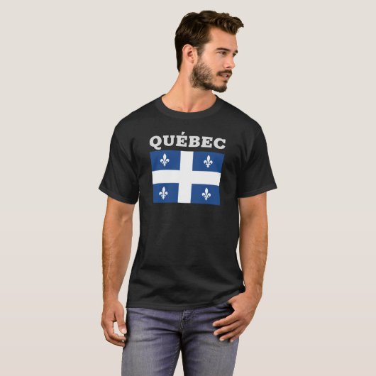 Vlag van Québec, Canada T-Shirt (Voorkant volledig)