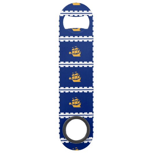 Vlag van Quebec City Bar Key Speed Flessenopener (Voorkant)