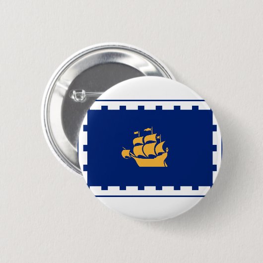 Vlag van Quebec City Button (Voorkant /achterkant)