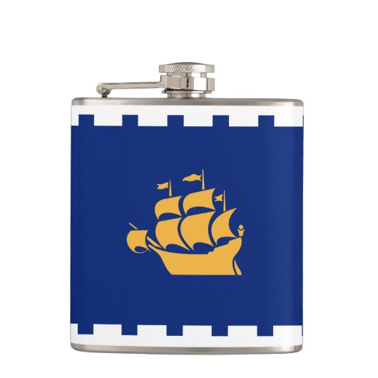 Vlag van Quebec City Flask Heupfles (Voorkant)