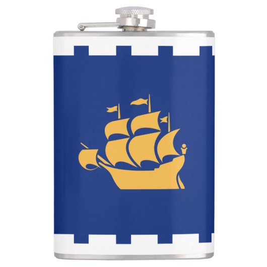 Vlag van Quebec City Flask Heupfles (Voorkant)