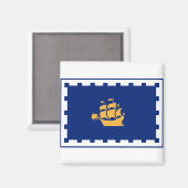 Vlag van Quebec City Magnet (Voorkant / Achterkant)
