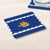 Vlag van Quebec City Square Paper Onderzetter (Schuin)