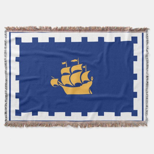 Vlag van Quebec City Throw Blanket Deken (Voorkant)