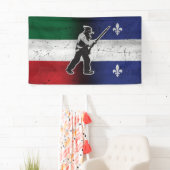 Vlag van Quebec en Patriote Henri Julien Spandoek (Insitu)