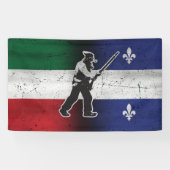 Vlag van Quebec en Patriote Henri Julien Spandoek (Horizontaal)
