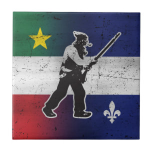 Vlag van Quebec en Patriote Henri Julien Tegeltje