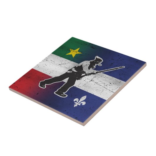 Vlag van Quebec en Patriote Henri Julien Tegeltje (Zijkant)