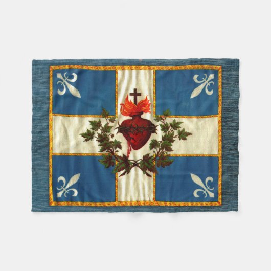Vlag van Quebec Fleece Deken (Voorkant (Horizontaal))