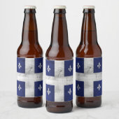 Vlag van Quebec grunge stijl geërodeerd Bier Etiket (Flessen)