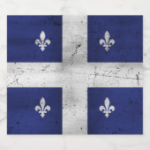 Vlag van Quebec grunge stijl geërodeerd Bier Etiket (Enkel label)