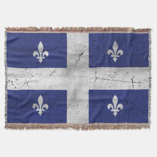 Vlag van Quebec grunge stijl geërodeerd Deken