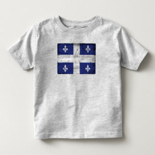 Vlag van Quebec grunge stijl geërodeerd Kinder Shirts