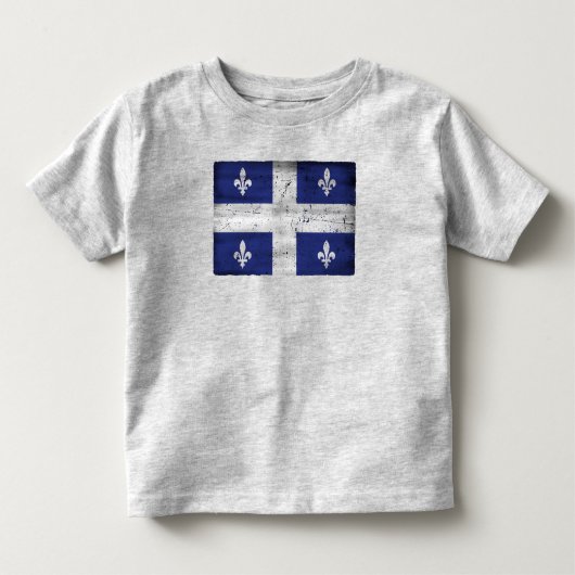 Vlag van Quebec grunge stijl geërodeerd Kinder Shirts (Voorkant)