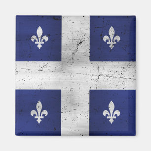 Vlag van Quebec grunge stijl geërodeerd Magneet