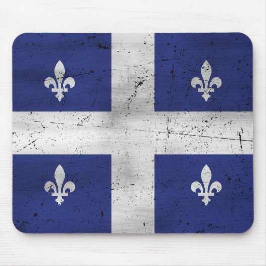 Vlag van Quebec grunge stijl geërodeerd Muismat (Voorkant)