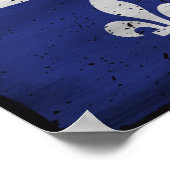 Vlag van Quebec grunge stijl geërodeerd Poster (Hoek)