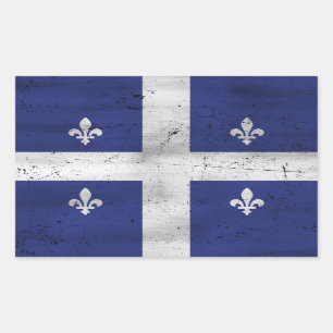 Vlag van Quebec grunge stijl geërodeerd Rechthoekige Sticker