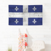 Vlag van Quebec grunge stijl geërodeerd Spandoek (Insitu)