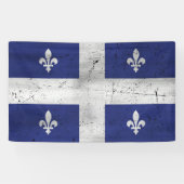 Vlag van Quebec grunge stijl geërodeerd Spandoek (Horizontaal)