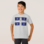 Vlag van Quebec grunge stijl geërodeerd T-shirt (Voorkant volledig)