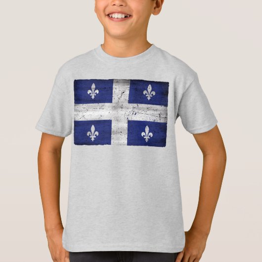 Vlag van Quebec grunge stijl geërodeerd T-shirt (Voorkant)