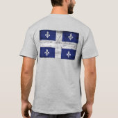Vlag van Quebec grunge stijl geërodeerd T-shirt (Achterkant)