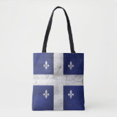 Vlag van Quebec grunge stijl geërodeerd Tote Bag (Voorkant)