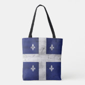 Vlag van Quebec grunge stijl geërodeerd Tote Bag (Achterkant)