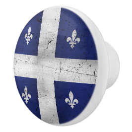 Vlag van Quebec in uitgestrekte grijze stijl Keramische Knop