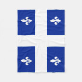 Vlag van Quebec PQ Qc met fleur de lys Fleece Deken (Voorkant)
