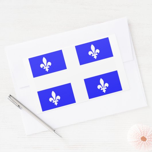 Vlag van Quebec Rechthoekige Sticker (Envelop)