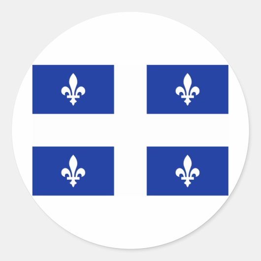 Vlag van Quebec Ronde Sticker (Voorkant)