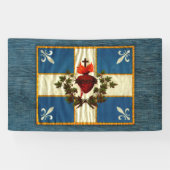 Vlag van Quebec Spandoek (Horizontaal)