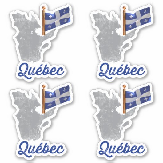 Vlag van Quebec Sticker (Voorkant)