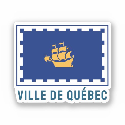 Vlag van Quebec Sticker (Voorkant)