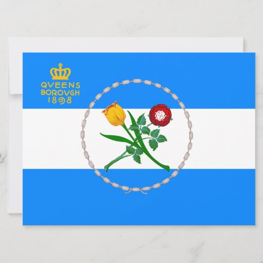 Vlag van Queens (Borough of New York City) Kaart (Voorkant)