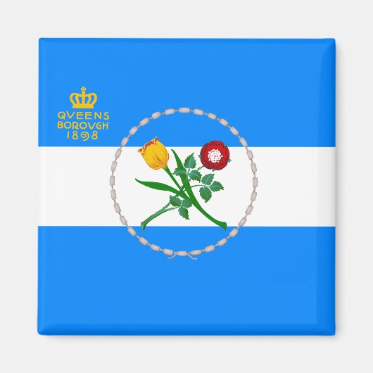 Vlag van Queens (Borough of New York City) Magneet (Voorkant)