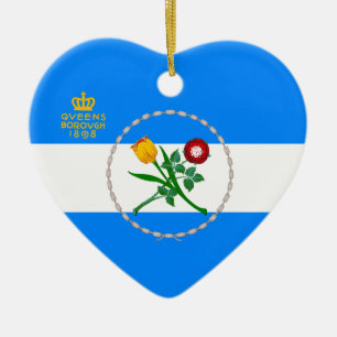Vlag van Queens, NY Keramisch Ornament