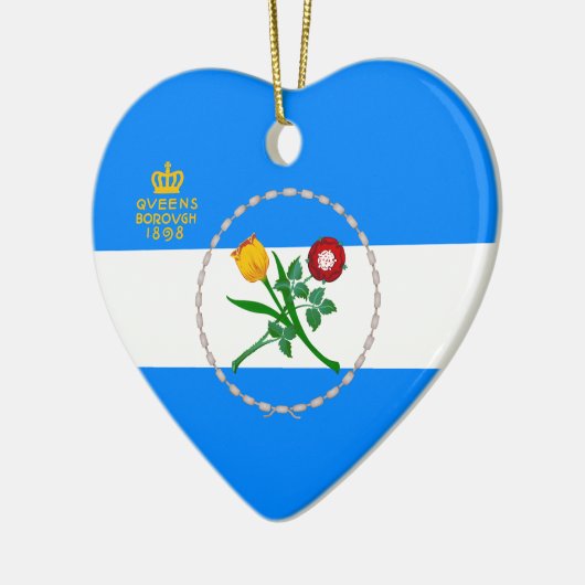 Vlag van Queens, NY Keramisch Ornament (Links)