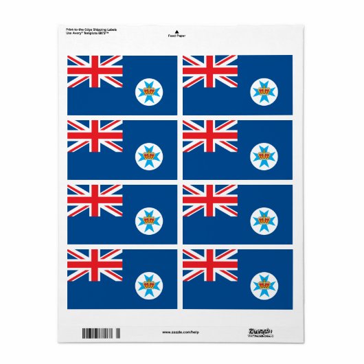 vlag van Queensland Etiket (Full Sheet)