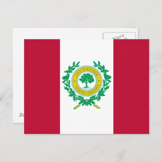Vlag van Raleigh, Briefkaart North Carolina (Voorkant / Achterkant)